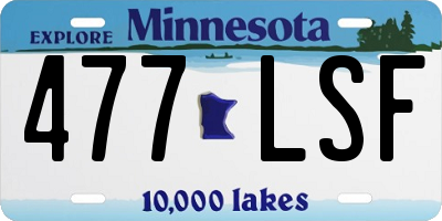 MN license plate 477LSF