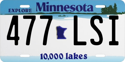 MN license plate 477LSI