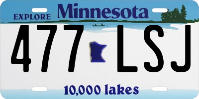 MN license plate 477LSJ