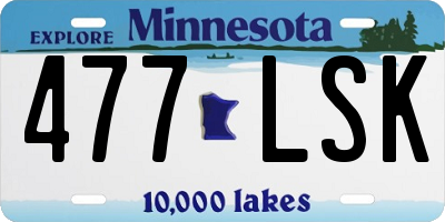 MN license plate 477LSK