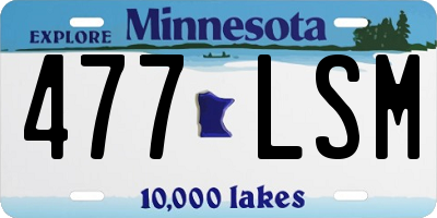 MN license plate 477LSM
