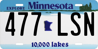 MN license plate 477LSN