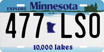 MN license plate 477LSO