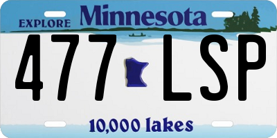 MN license plate 477LSP