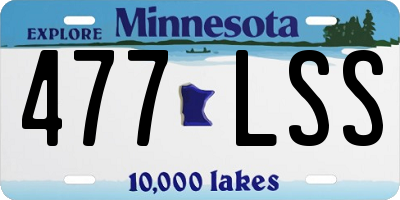 MN license plate 477LSS
