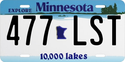 MN license plate 477LST