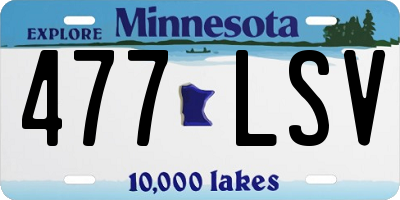 MN license plate 477LSV