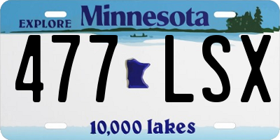 MN license plate 477LSX