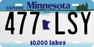 MN license plate 477LSY