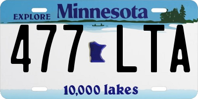 MN license plate 477LTA