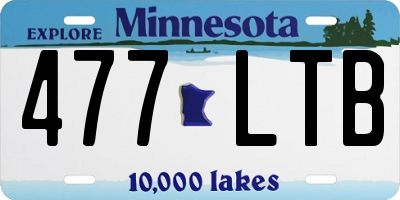 MN license plate 477LTB