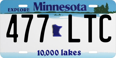 MN license plate 477LTC