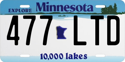 MN license plate 477LTD