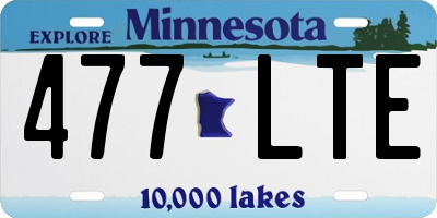 MN license plate 477LTE