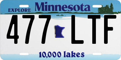MN license plate 477LTF