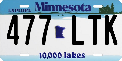 MN license plate 477LTK