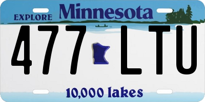 MN license plate 477LTU