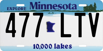 MN license plate 477LTV