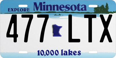 MN license plate 477LTX
