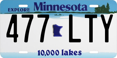 MN license plate 477LTY