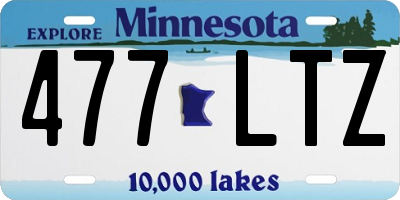 MN license plate 477LTZ
