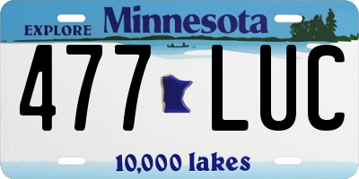 MN license plate 477LUC