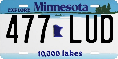 MN license plate 477LUD
