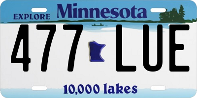 MN license plate 477LUE
