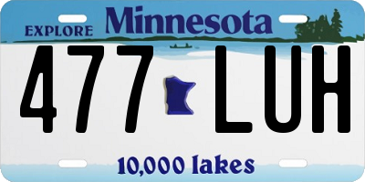 MN license plate 477LUH