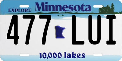 MN license plate 477LUI
