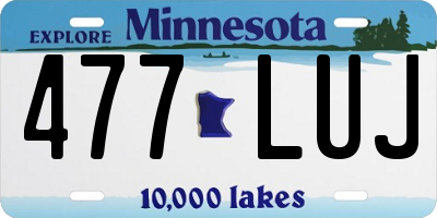 MN license plate 477LUJ