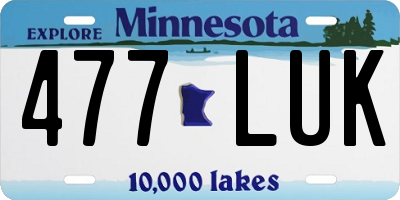 MN license plate 477LUK
