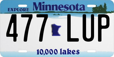 MN license plate 477LUP