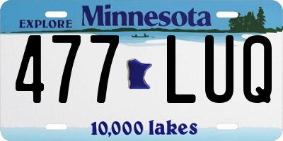 MN license plate 477LUQ