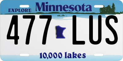 MN license plate 477LUS