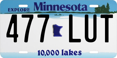 MN license plate 477LUT