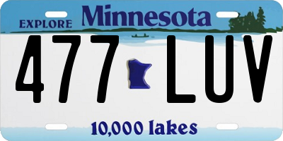 MN license plate 477LUV