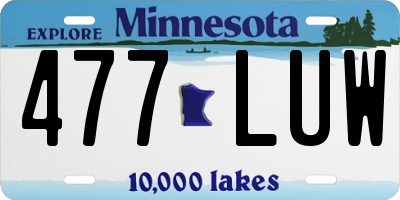 MN license plate 477LUW