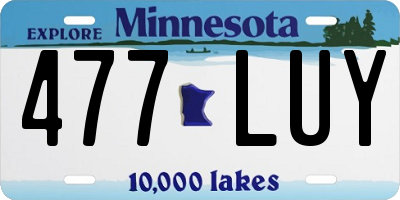 MN license plate 477LUY