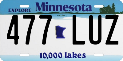 MN license plate 477LUZ