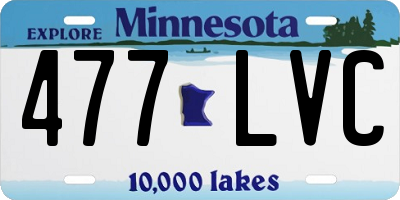 MN license plate 477LVC
