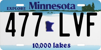 MN license plate 477LVF