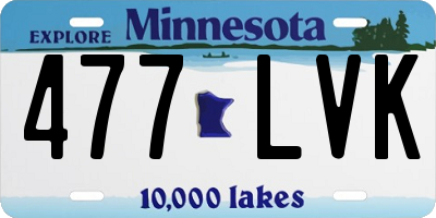 MN license plate 477LVK