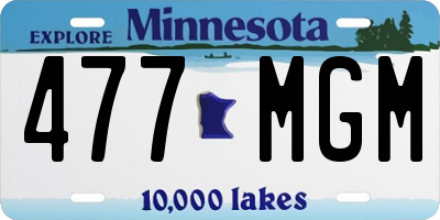 MN license plate 477MGM