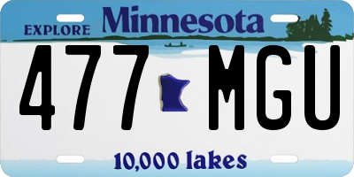 MN license plate 477MGU
