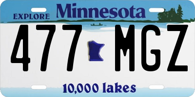 MN license plate 477MGZ