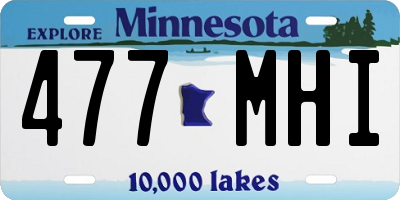 MN license plate 477MHI