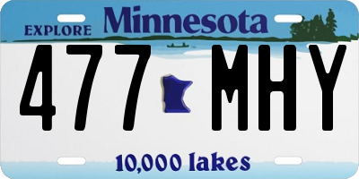 MN license plate 477MHY