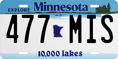 MN license plate 477MIS
