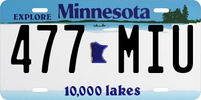 MN license plate 477MIU